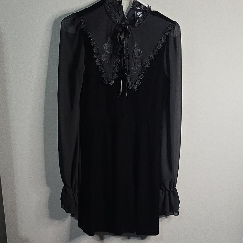Killstar Dramatic Collar Velvet Dress